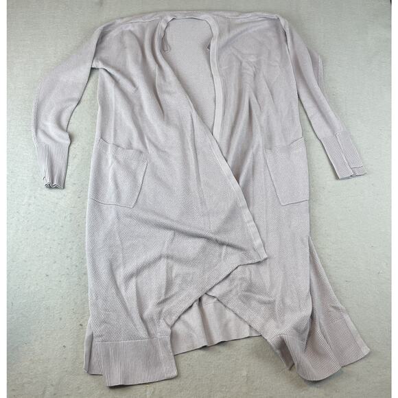 LULULEMON Lunar Lengths Wrap Sweater Sz M Long Cardigan Cashlu Iced Iris - Picture 1 of 10